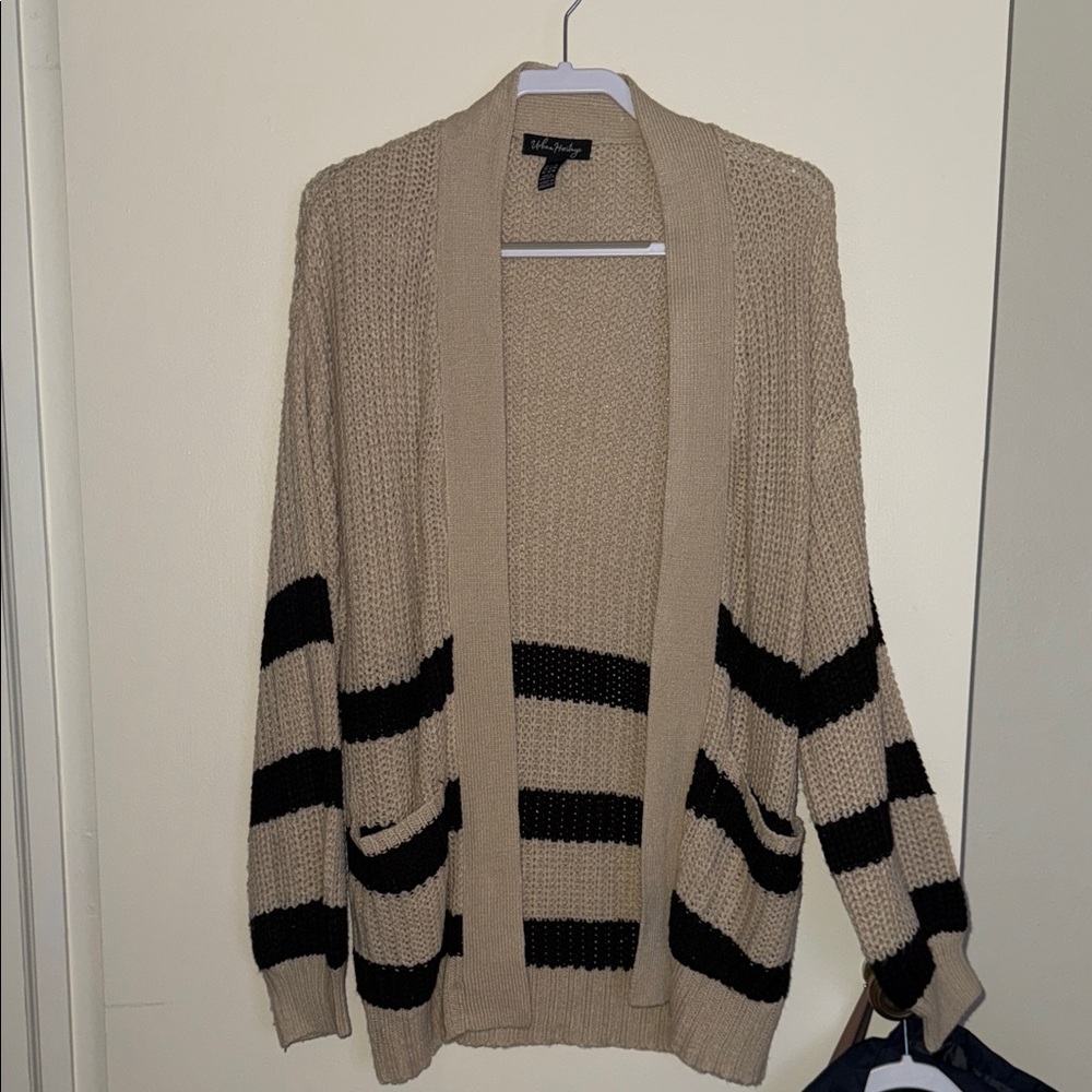 Urban Heritage Black and Tan Striped Cardigan